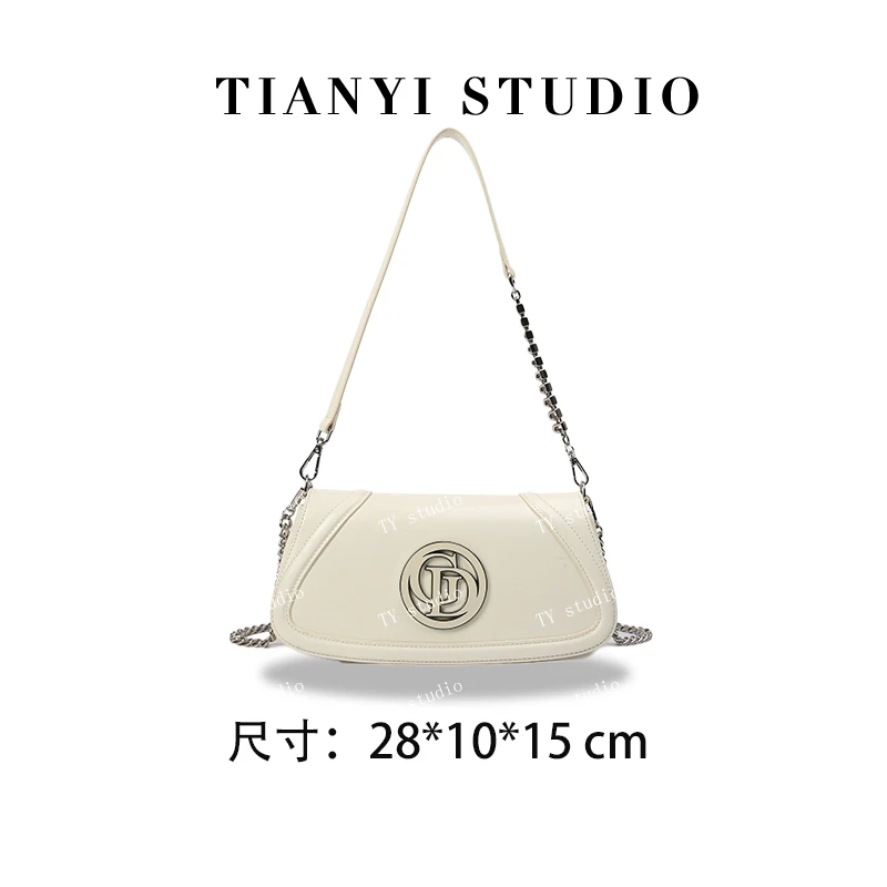 【TY】BF-66278-栀子白 轻奢高级单肩斜跨韩版链条女包包