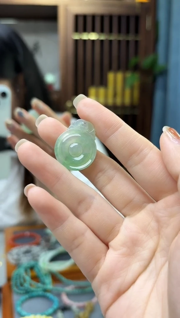 颈饰未镶嵌翡翠翡翠福牌吊坠XZYW编绳
