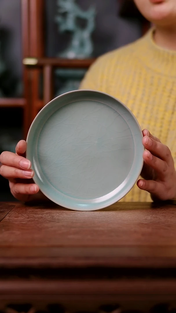 摆件陶青霁汝窑仿古釉  微瑕