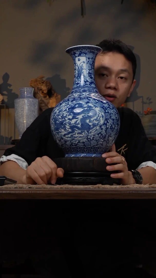 摆件WN问泥景德镇陶瓷花瓶摆件