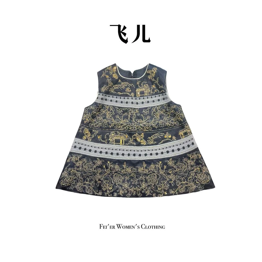 飞儿【新晶坠】夏季新款国风无袖上衣