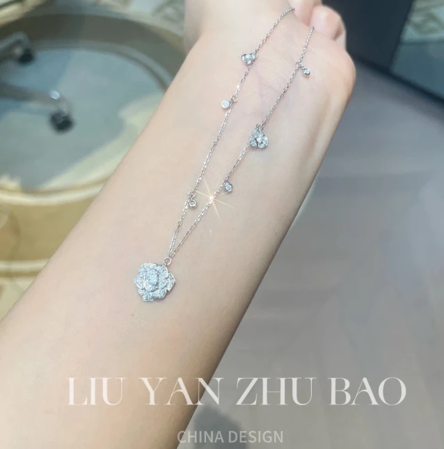【六言高定】重金山茶花满天星项链0423