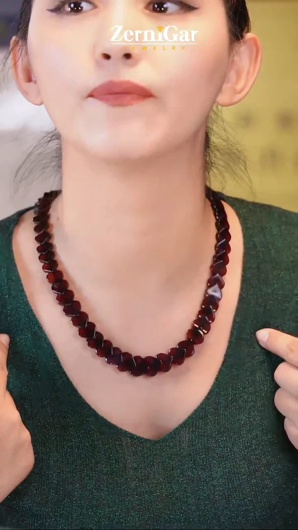 琥珀颈饰未镶嵌天然琥珀项链