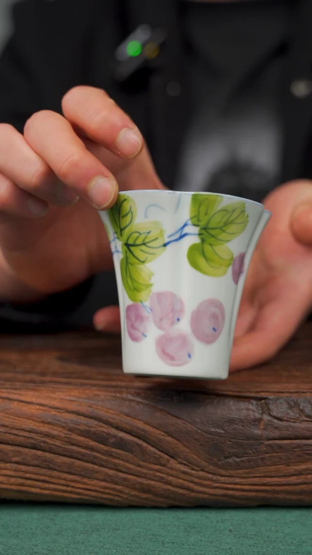 瓷片5寻一缕瓷香杯釉下手工手绘瓷器