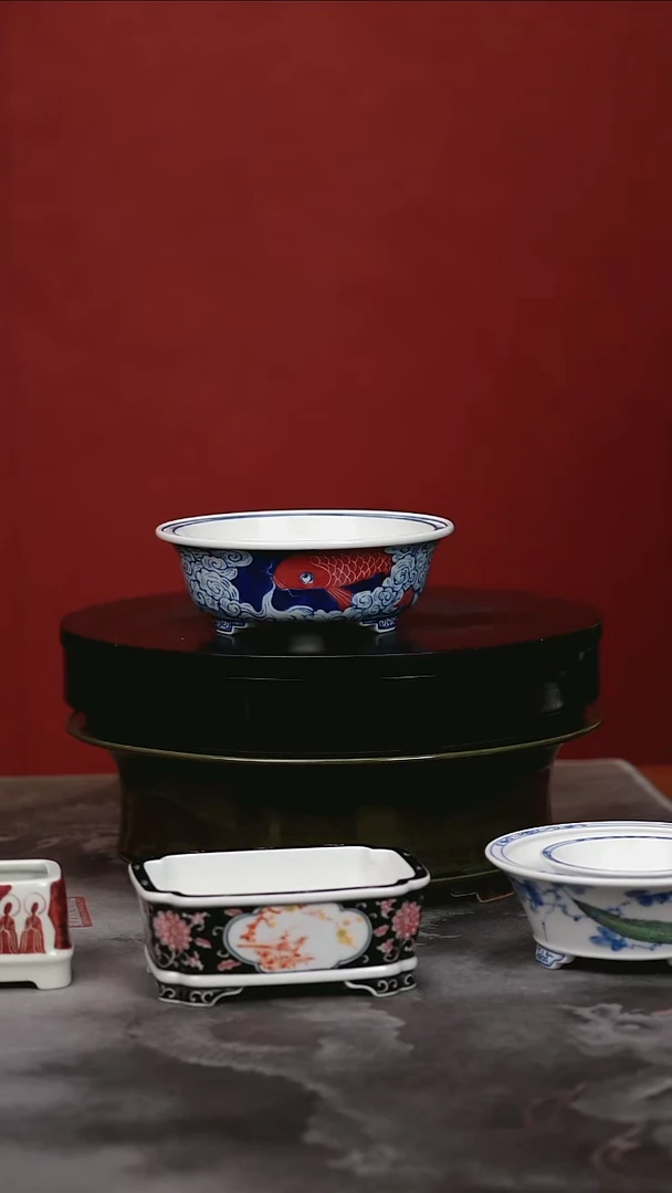 其他釉下五彩红鲤鱼