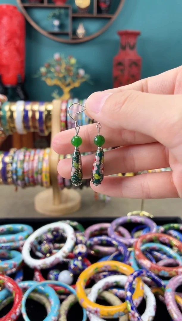 景泰蓝手工非遗耳环