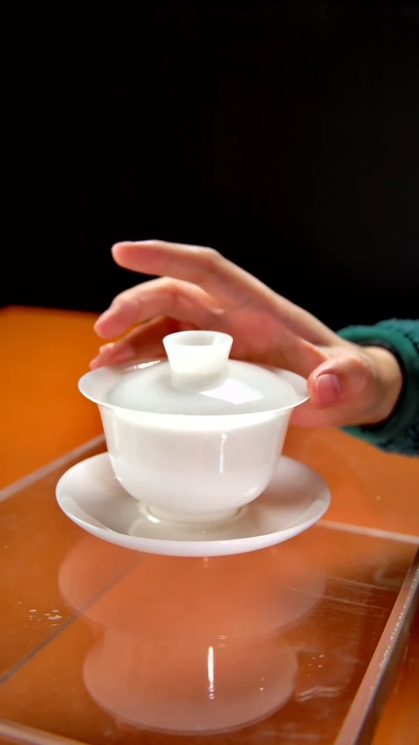 其他陶瓷《言泥陶瓷》高冰冰种璞玉系列 三才盖碗 160cc