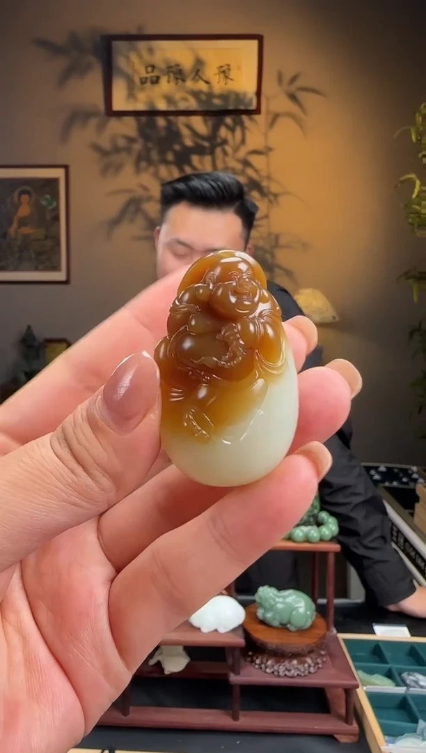 未镶嵌和田玉挂件k12糖白弥勒佛