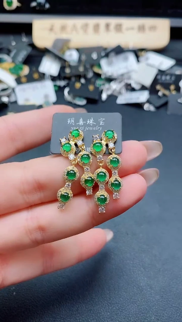 银S925镶嵌戒指翡翠1