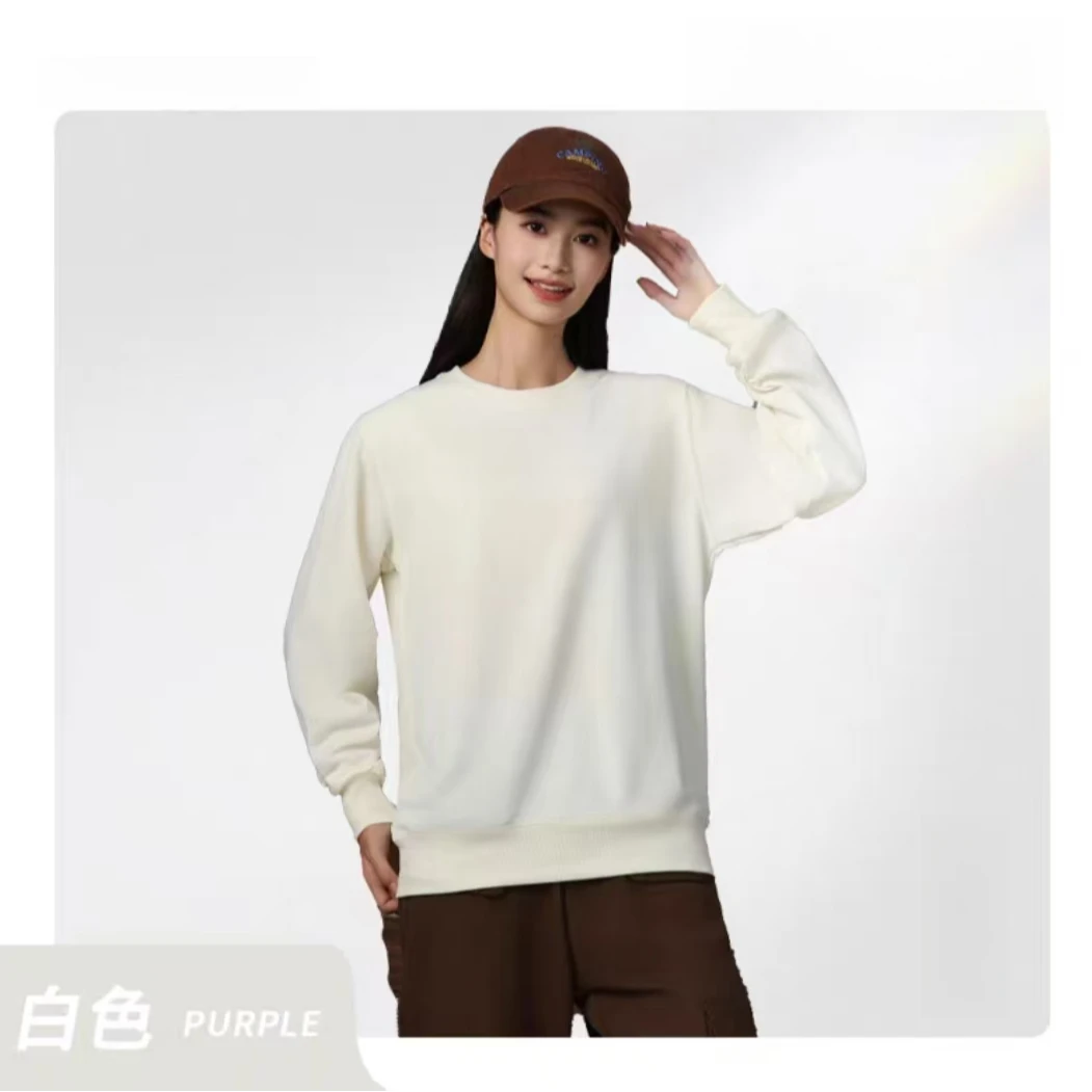圆领宽松运动秋冬纯色上衣简约宽松女式卫衣0601