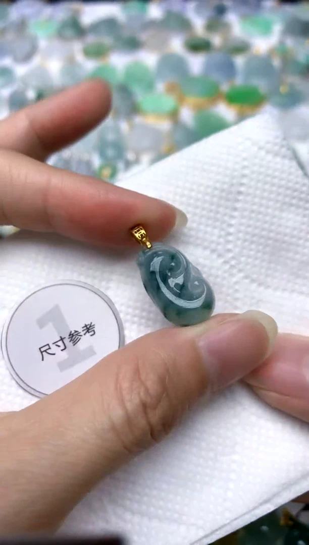 颈饰银S925镶嵌翡翠天然A货翡翠