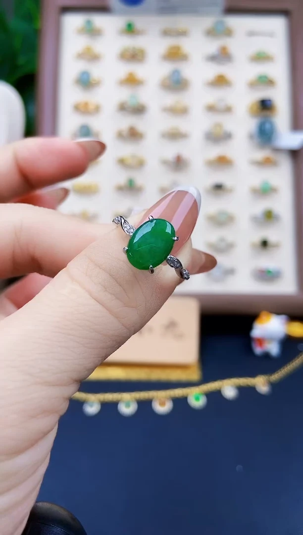 银S925镶嵌戒指翡翠21