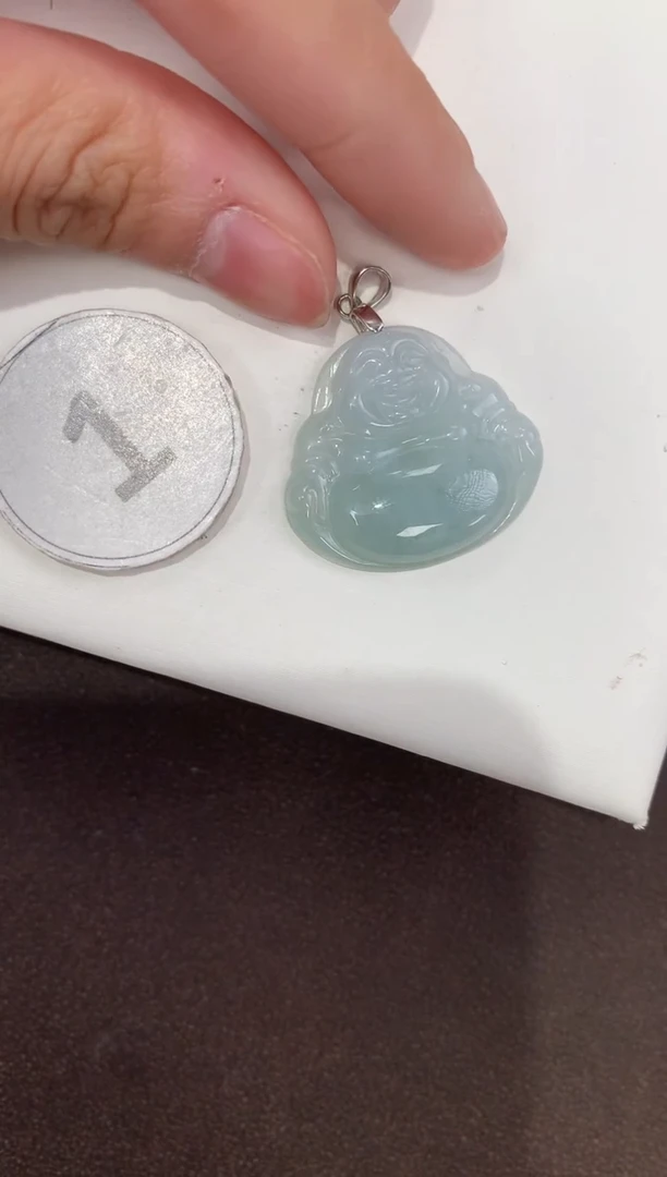 颈饰银S925镶嵌翡翠天然缅甸A货翡翠