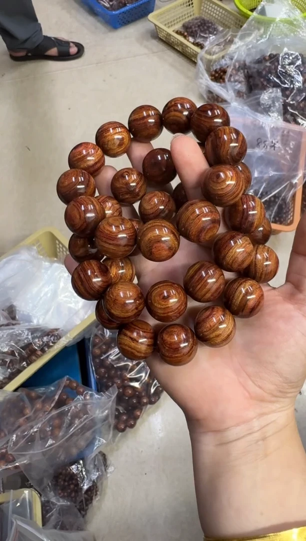 黄花梨/降香黄檀手串/手链128米正宗2.0规格顺纹海黄手串