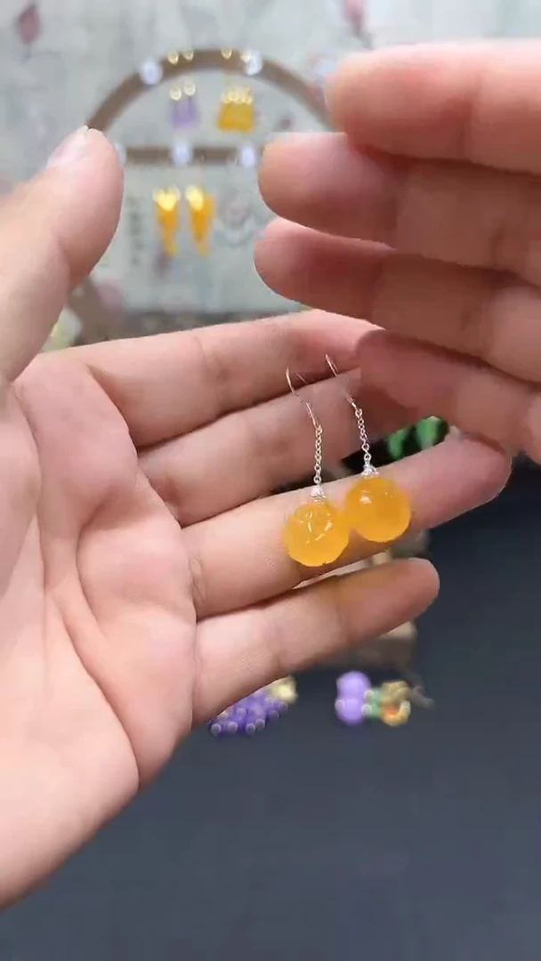 银S925镶嵌耳饰玛瑙/玉髓25