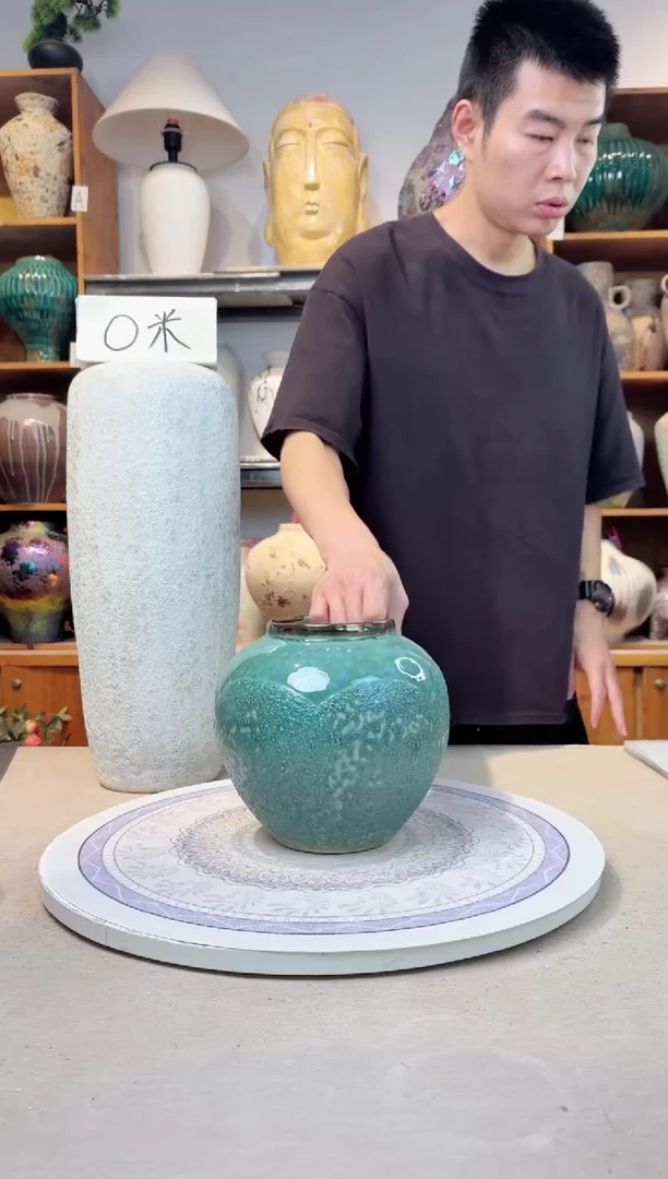 瓶陶瓷花瓶  绿森林  小号  微瑕