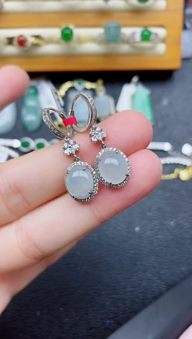 银S925镶嵌戒指翡翠1