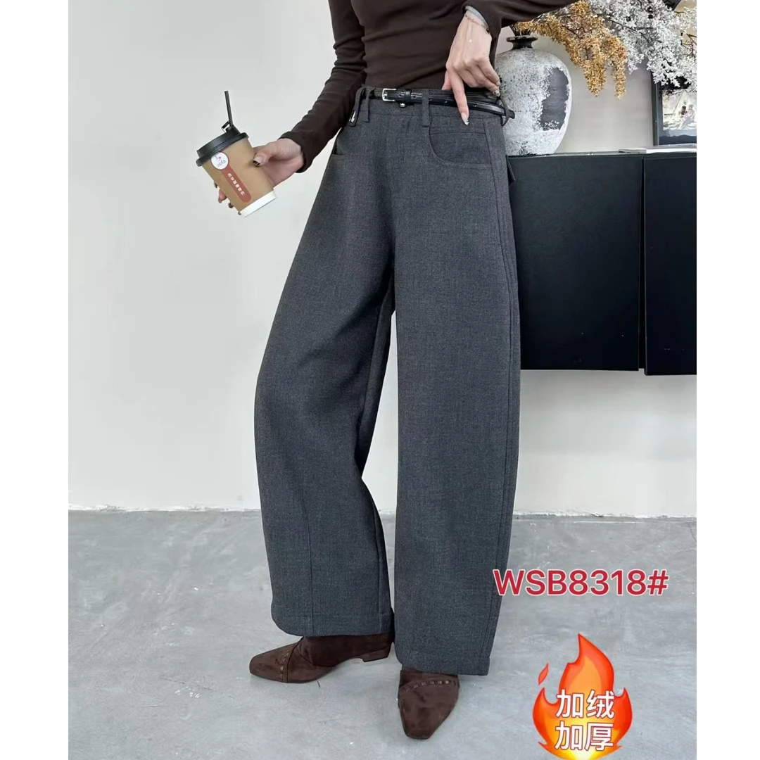 8313   时尚秋冬 加绒 加厚  弯刀裤