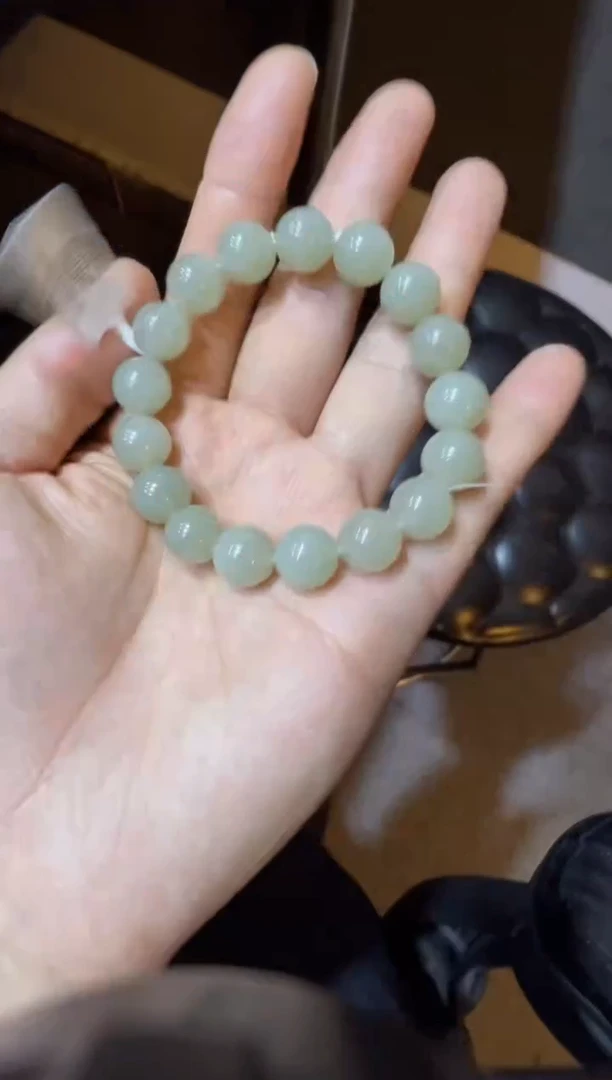 未镶嵌手串和田玉且末近矿高清白手串（产地直发）