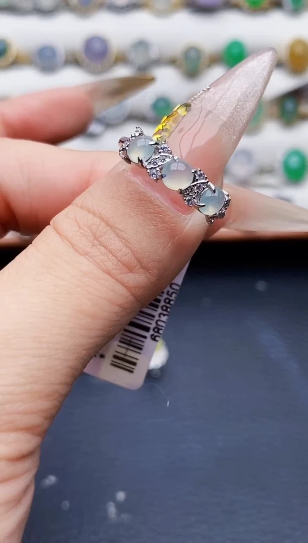 银S925镶嵌戒指翡翠3985