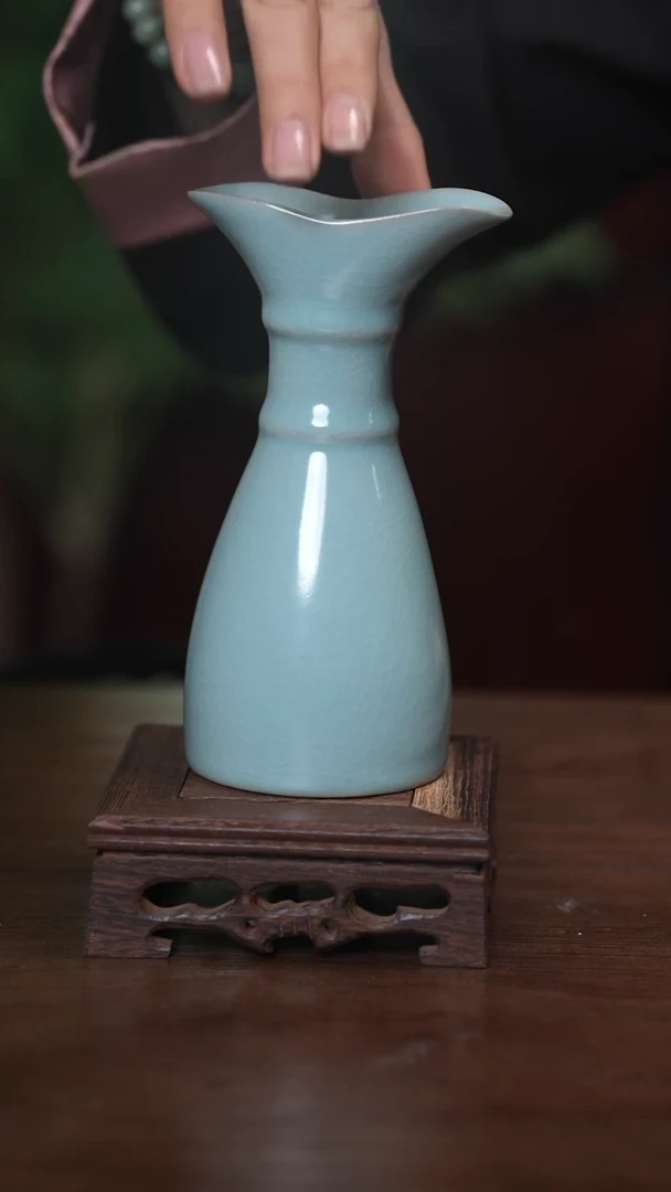 【闪购商品】清凉寺原产地仿古釉手工汝瓷分酒器+两杯