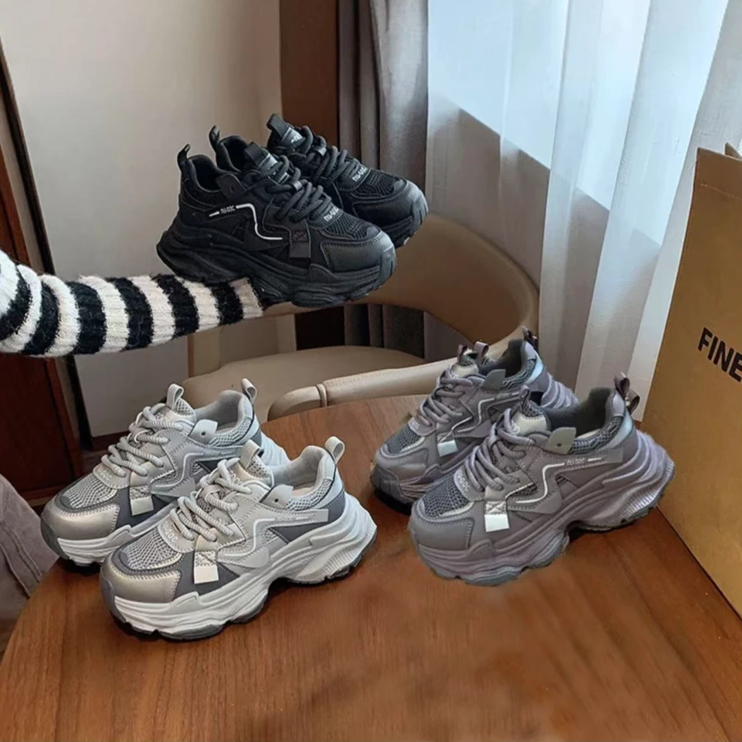 【双网】2025年时尚百搭休闲舒适老爹鞋女