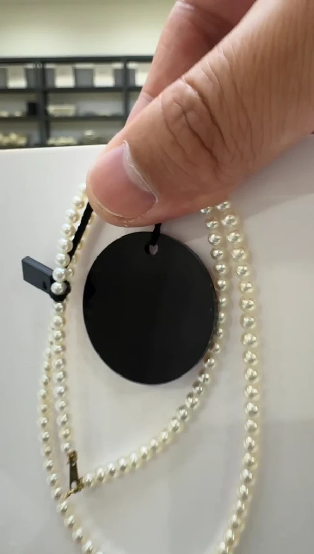 淡水珍珠18K金镶嵌项链3-4mm