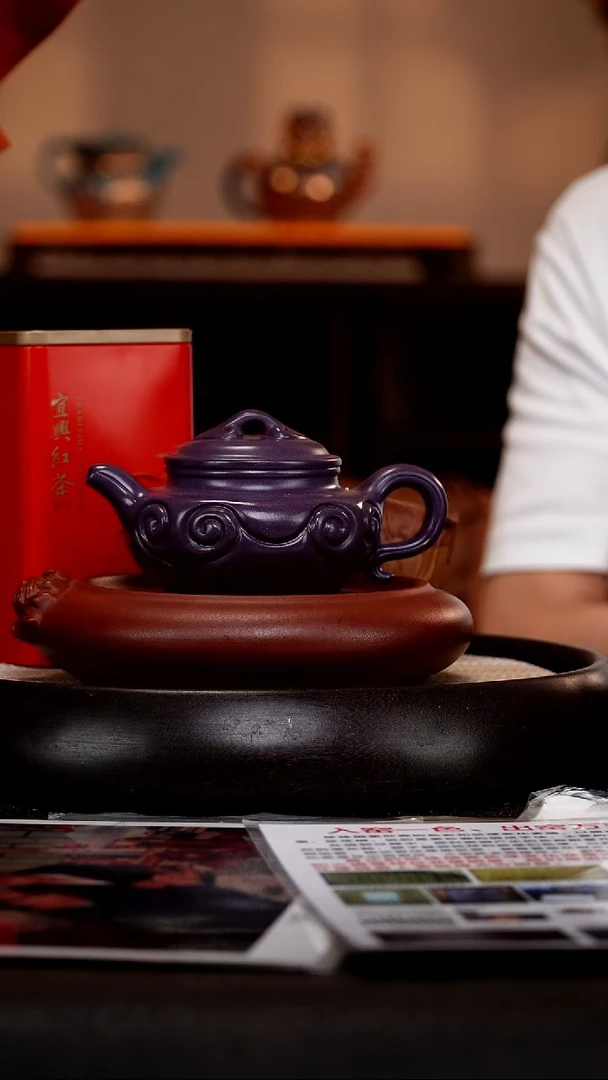 茶壶紫砂BYM92仿古如意  紫玫瑰280cc
