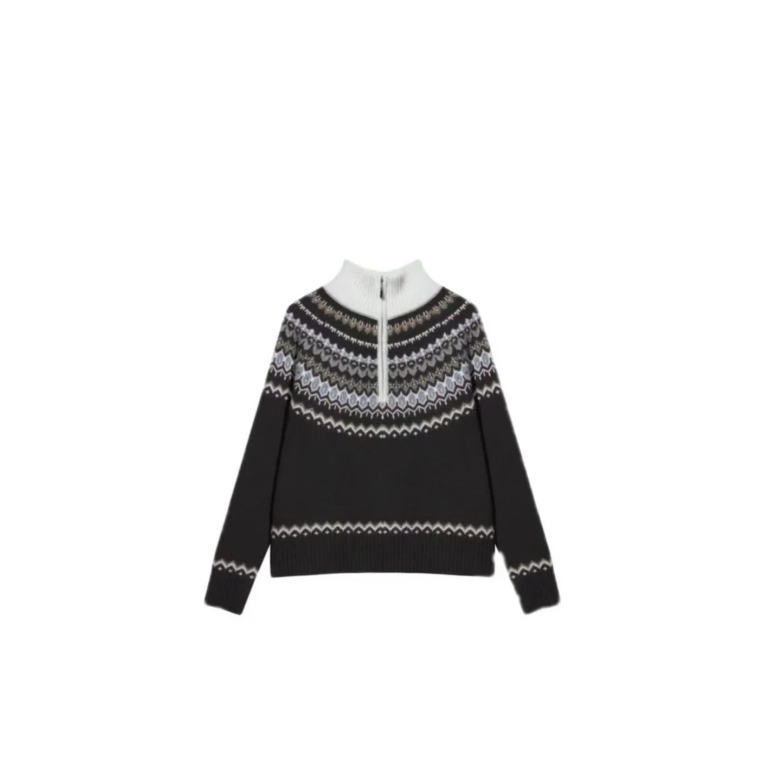 费尔岛2025迎春系列混纺针织拉链衫7111