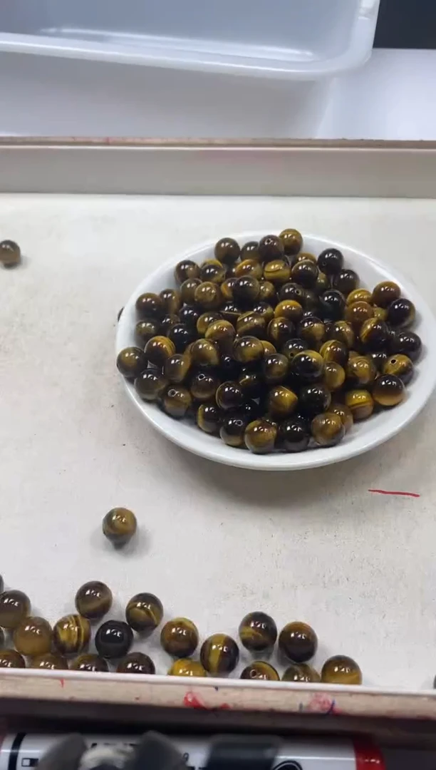 【闪购商品】玛瑙/玉髓颈饰未镶嵌W958虎眼10mm*20颗