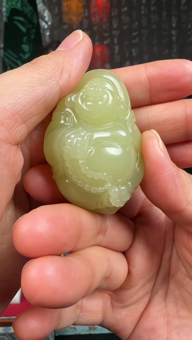 未镶嵌和田玉挂件弥勒