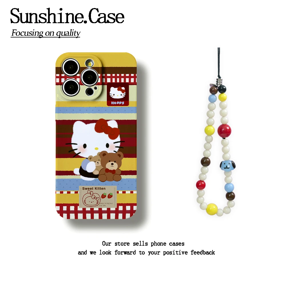 条纹KT软壳适用苹果oppo华为vivo小米手机壳防摔全包ins