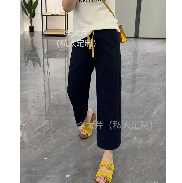 刺绣防晒裤A  夏季抽绳松紧腰宽松显瘦舒适百搭设计感九分裤