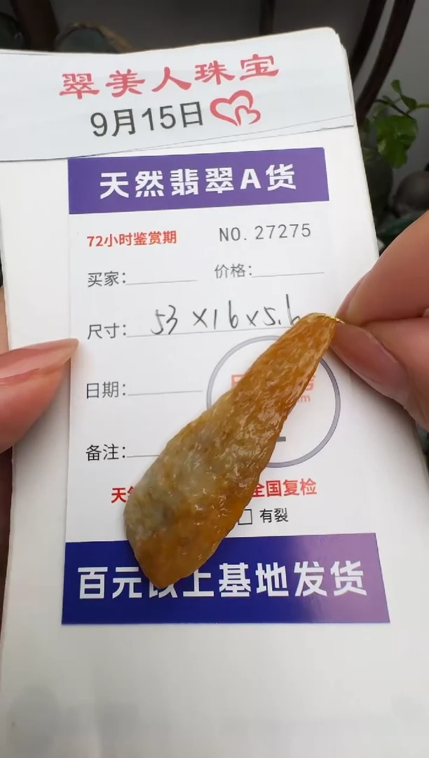 颈饰未镶嵌翡翠原石27275