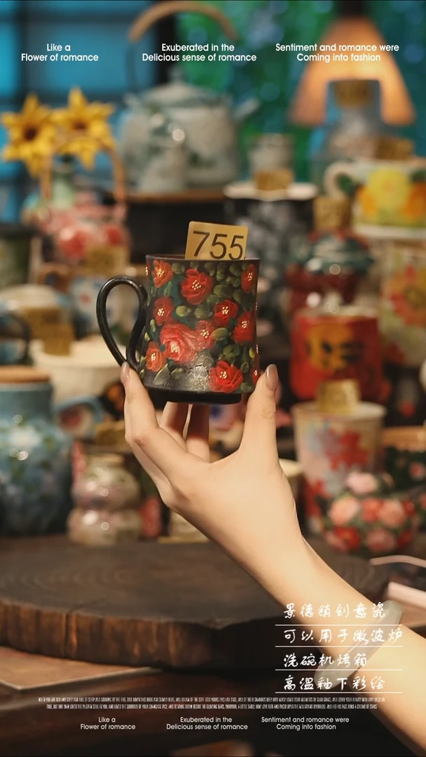 陶瓷755景德镇高温釉下彩手工手绘款式