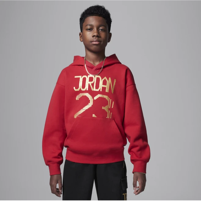 NIKE/耐克Jordan25新年蜕变系列大童套头连帽衫春季JDIF8909-687