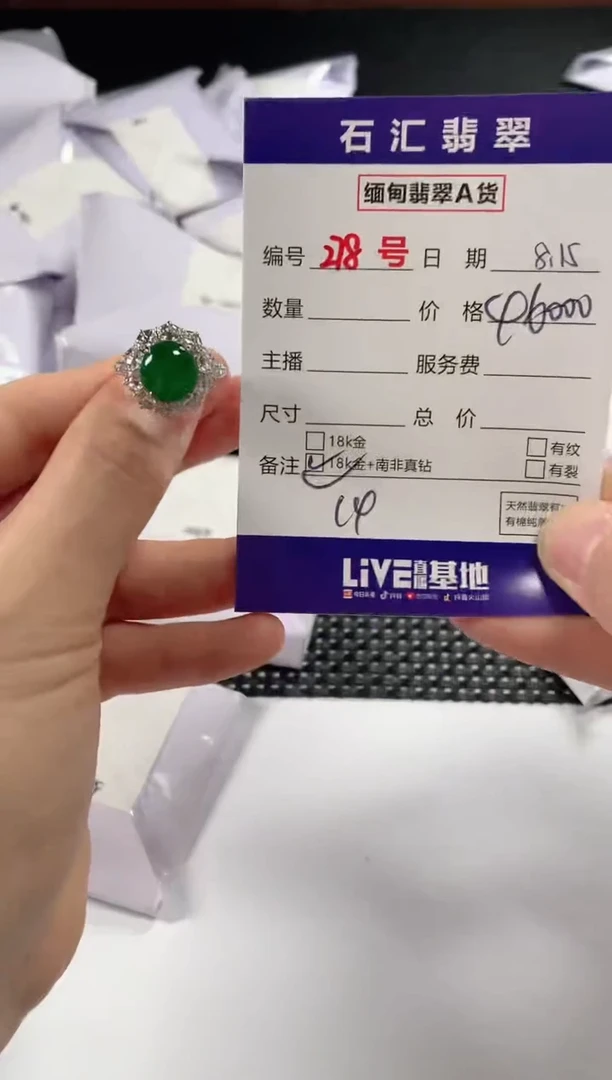 翡翠18K金镶嵌颈饰1