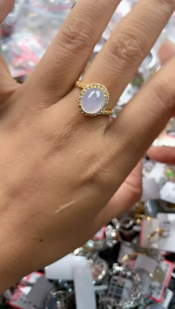 银S925镶嵌戒指翡翠888               7