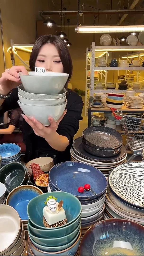 瓷199外贸尾货高温釉下彩陶瓷餐具默认微瑕