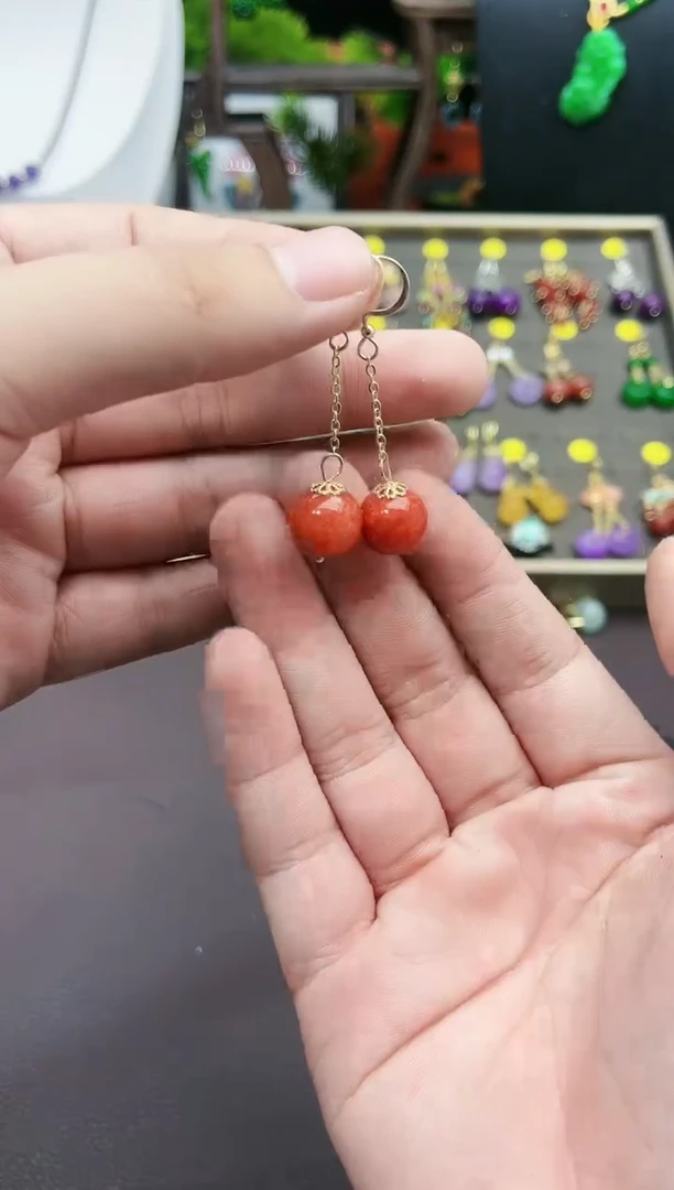 【闪购商品】玛瑙/玉髓耳钉银S925镶嵌118000