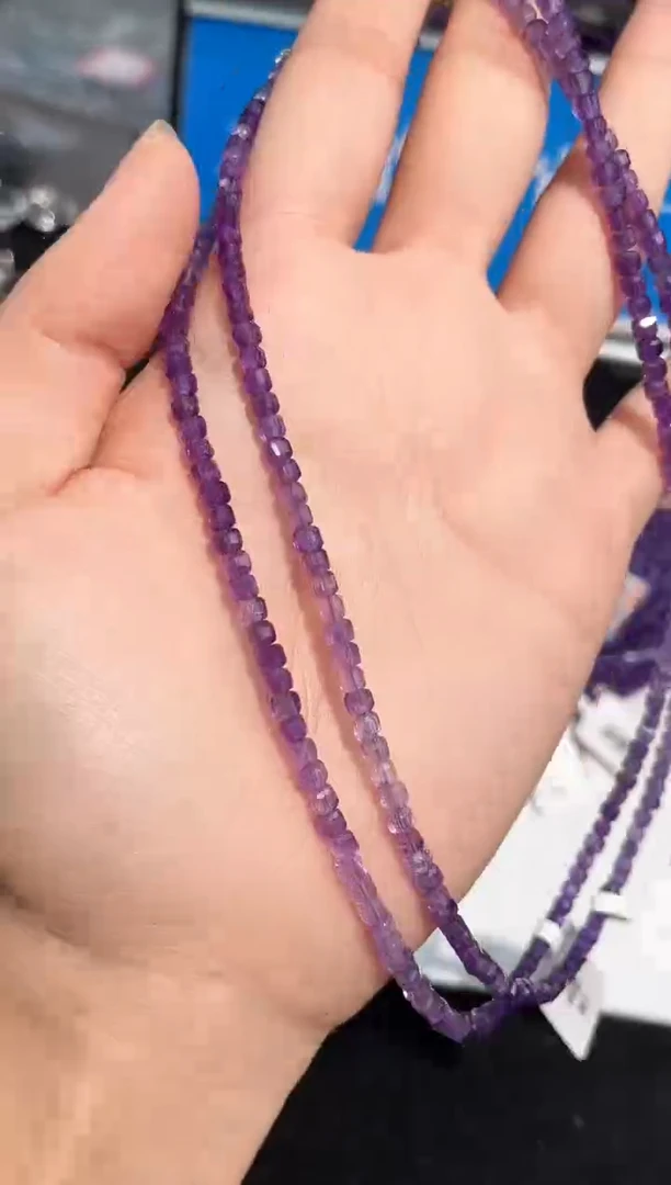 水晶手链未镶嵌紫水晶方糖锁骨链