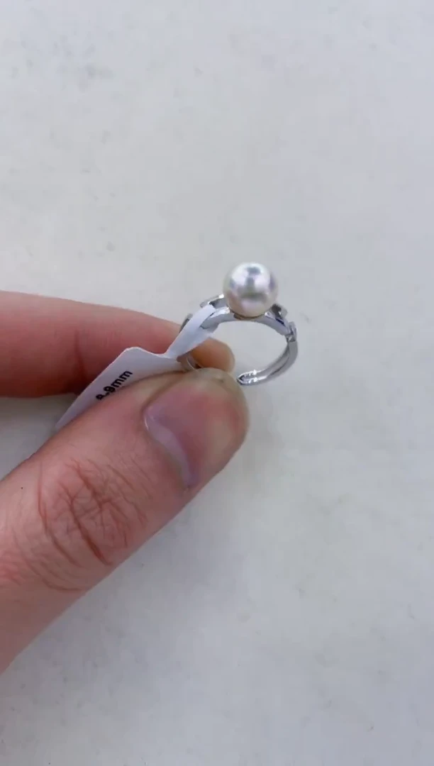 银S925镶嵌戒指海水珍珠