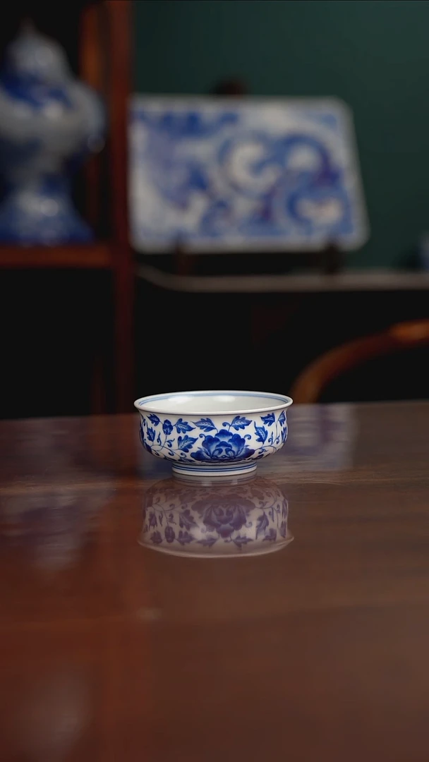 晓月柴窑 缠枝牡丹