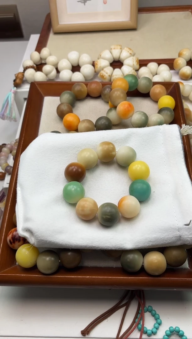 手串菩提根/象牙果通*顺沐b28干磨苹果23mm手串瑕疵不补