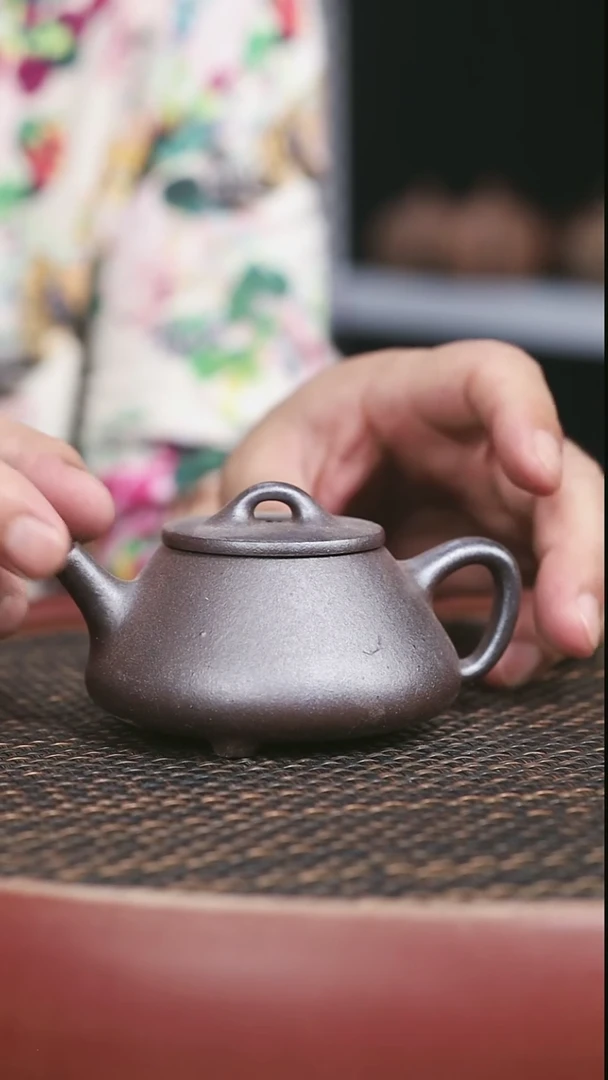 茶壶紫砂柴烧18号平盖石瓢150CC