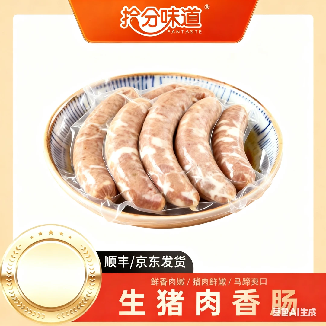 拾分味道生猪肉肠意式罗勒味1kg*袋大包装烤肠同款爆汁家庭装