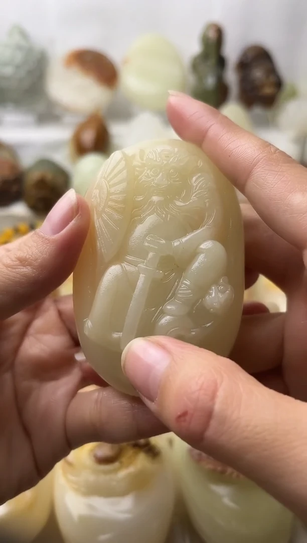 石材古青石棉纹正常不退换钟馗