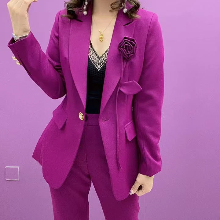 D2592-新款时尚 气质百搭 西服组合套装