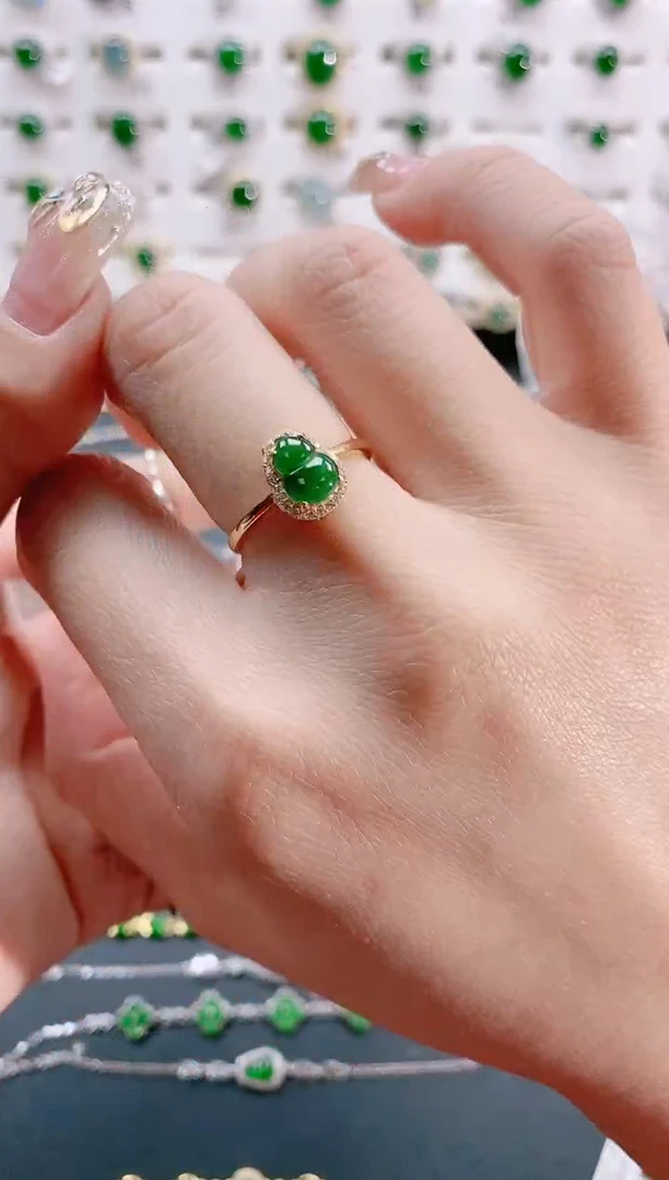 【闪购商品】翡翠戒指银S925镶嵌天然翡翠