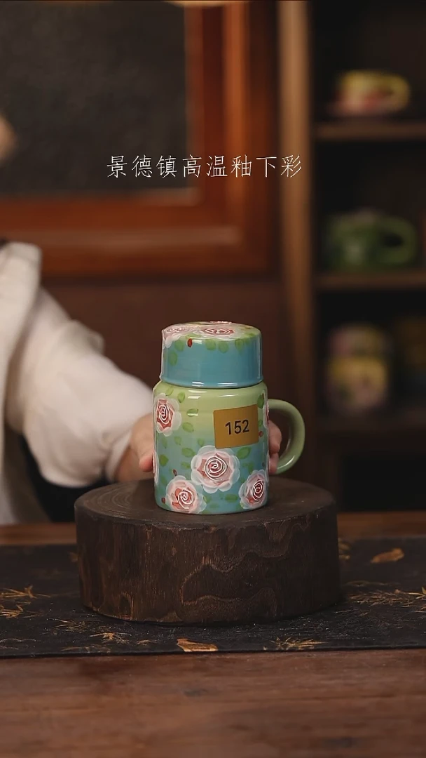陶瓷景德镇高温釉下手绘陶瓷@L152@